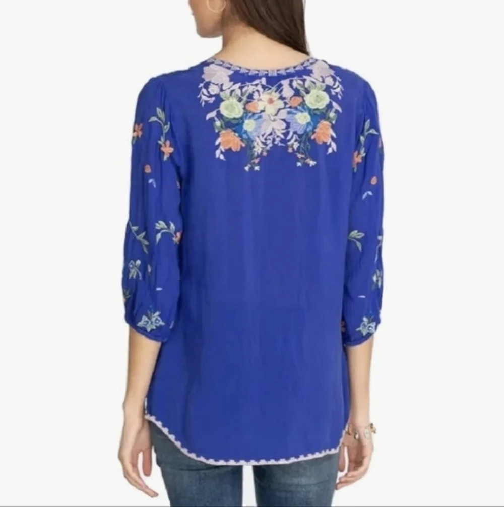 Johnny Was Taifa Embroidered Blouse